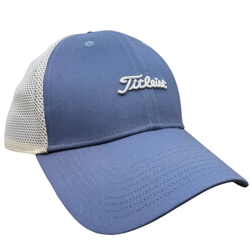 Titleist Golf Trucker Hat Blue White Mesh Snapback Script Logo Adjustable Cap